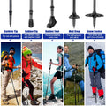 TSV 2Pcs Hiking Trekking Poles, Collapsible Aluminum Lightweight Walking Sticks with Natural Cork Grips, Flip Locks, 4 Season All Terrain Accessories and Carry Bag