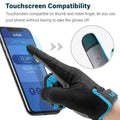 LERWAY Cycling Gloves Bike Gloves, Full Finger Padded MTB Cycling Mitts, Breathable Shock-Absorbing Touchscreen Bicycle Biking BMX Gloves, Blue, M