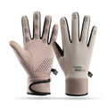 Opolski Sports Gloves with Touchscreen Compatibility Water-resistant Gloves for Hiking Camping 1 Pair Men Women Winter Warm Gloves Non-slip for Outdoor Beige