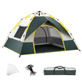 3-4 Person Camping Dome Tent, Quick Setup Windproof & Rainproof Ultraviolet Protecting Shelter with 2 Door & 2 Window for Camping Hiking Backpacking Beach