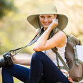 Solaris Women Outdoor Sun Hat,Polyester Summer Cool Hat , Boonie Hat for Fishing, Camping, Safari,Hiking,Tan