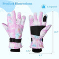 Women's Touchscreen Winter Ski Gloves, Warm Water-Proof Gloves, Bike Riding Skiing Hiking Motorcycle Outdoor Activity Gloves for Women Girls(Pink)