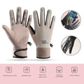 Opolski Sports Gloves with Touchscreen Compatibility Water-resistant Gloves for Hiking Camping 1 Pair Men Women Winter Warm Gloves Non-slip for Outdoor Beige