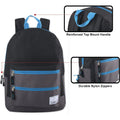 Multi-Color Back Pack with Adjustable Padded Shoulder (Black)