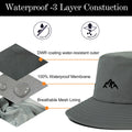 Comhats Waterproof Bucket Hat for Men Women, Outdoor Hat for Walking Golf Safari Fishing Hiking - Rain Hats - UPF 50+ Sun Hat Adjustable, Packable, Windproof Grey XL