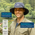 Comhats Waterproof Bucket Hat for Men Women, Outdoor Hat for Walking Golf Safari Fishing Hiking - Rain Hats - UPF 50+ Sun Hat Adjustable, Packable, Windproof Grey XL