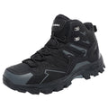 Durtebeua Men's Waterproof Hiking Boots Outdoor Mid Trekking Backpacking Mountaineering Shoes Black,10.5