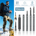 MDHAND Outdoor Mountaineering Poles, Mountaineering Poles Survival Kit, Aluminum Lightweight Folding Mountaineering Poles, Camping Hiking Survival Poles