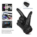 Mens Winter Gloves - PU Leather Thick Warm Touch Screen Gloves Cycling Mittens Sports Gloves - Black - XL