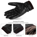 Mens Winter Gloves - PU Leather Thick Warm Touch Screen Gloves Cycling Mittens Sports Gloves - Black - XL