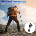 TSV 2Pcs Hiking Trekking Poles, Collapsible Aluminum Lightweight Walking Sticks with Natural Cork Grips, Flip Locks, 4 Season All Terrain Accessories and Carry Bag
