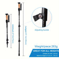 Trekking Poles Collapsible Nordic Hiking Poles - Cork Handle 2pc Ultralight Folding Walking Sticks, Hiking Sticks, Lightweight Aluminum Foldable Trekking Walking Sticks for Seniors Women Men