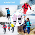 Women's Touchscreen Winter Ski Gloves, Warm Water-Proof Gloves, Bike Riding Skiing Hiking Motorcycle Outdoor Activity Gloves for Women Girls(Pink)