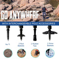 Trekking Poles Collapsible Nordic Hiking Poles - Cork Handle 2pc Ultralight Folding Walking Sticks, Hiking Sticks, Lightweight Aluminum Foldable Trekking Walking Sticks for Seniors Women Men