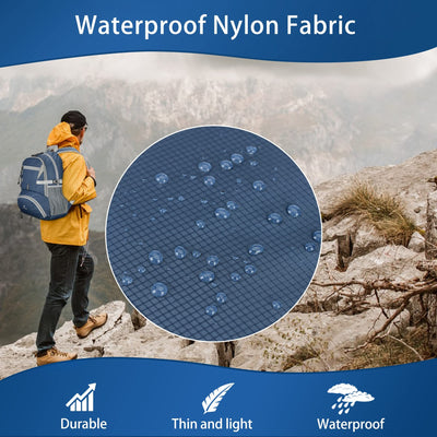 Foldable Hiking Backpack, Ultralight Waterproof & Tear Resistant Camping Bag, Outdoor Backpack for Hiking, Climbing, Camping, Touring