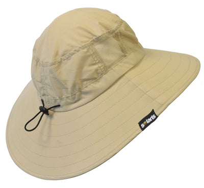 Solaris Women Outdoor Sun Hat,Polyester Summer Cool Hat , Boonie Hat for Fishing, Camping, Safari,Hiking,Tan