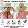 Solaris Women Outdoor Sun Hat,Polyester Summer Cool Hat , Boonie Hat for Fishing, Camping, Safari,Hiking,Tan