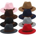 harmtty Fedora Adjustable Breathable Felt Men Vintage Style Hat for Hiking,Yellow