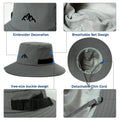 Comhats Waterproof Bucket Hat for Men Women, Outdoor Hat for Walking Golf Safari Fishing Hiking - Rain Hats - UPF 50+ Sun Hat Adjustable, Packable, Windproof Grey XL
