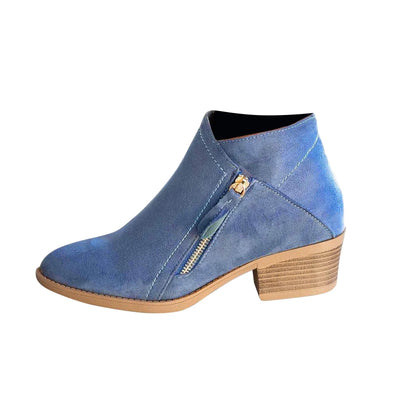 OKBOP Women's Low-heeled Ankle Boots-Christmas Warm Womens Boots Fall 2022 Hiking Non Slip Shoes for Women Retro Winter Womens Boots Clearance