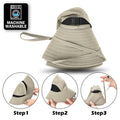 Flyingstar Women's Ponytail Sun Hat for Hiking, Gardening and Safari, Wide Brim Hat For Women with Breathable Mesh and Ponytail Hole Opening, Tan