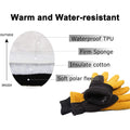 Winter Gloves -30°F Cold Proof Deerskin Suede Leather Insulated Water-Resistant Windproof Thermal Glove For Driving Hiking Snow Work In Cold Weather - Warm Gifts For Men And Women