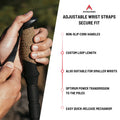 Atacama® Premium Trekking Sticks for Hiking with Foldable Design & Cork Handle-Carbon