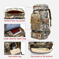 Boriyuan 80L Backpack, Large Capacity Waterproof Oxford Hiking Backpack, Outdoor Sport Shoulder for Camping Trekking (Khaki)