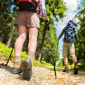 TSV 2Pcs Hiking Trekking Poles, Collapsible Aluminum Lightweight Walking Sticks with Natural Cork Grips, Flip Locks, 4 Season All Terrain Accessories and Carry Bag