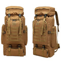 Boriyuan 80L Backpack, Large Capacity Waterproof Oxford Hiking Backpack, Outdoor Sport Shoulder for Camping Trekking (Khaki)