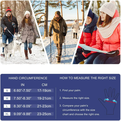 Winter Gloves Men Women Touch Screen Glove Cold Weather Warm Gloves Freezer Work Gloves Suit for Running Driving Cycling Working Hiking