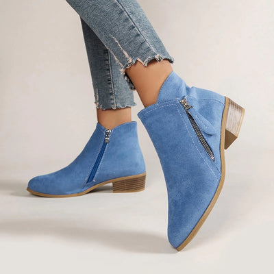 OKBOP Women's Low-heeled Ankle Boots-Christmas Warm Womens Boots Fall 2022 Hiking Non Slip Shoes for Women Retro Winter Womens Boots Clearance