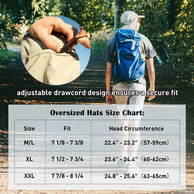 TOP-EX XL/XXL Waterproof Baseball Cap Men with Neck Flap UV Protection Sun Hats Women, Foldable Summer Hats Safari Hiking Outdoor Hat Breathable Adjustable Beige M/L