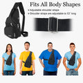 Hengguang Waterproof Sling Bag Crossbody Backpack for Men Women, Sling Backpack Hiking Daypack with USB Charging Port, Multipurpose Cross Body Chest Bag for Hiking Walking Travel(Black)
