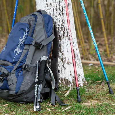 Cheers.US Trekking Poles Aluminum Hiking Walking Sticks Trekking Poles Collapsible Ultralight Folding Walking Sticks Lightweight Aluminum Foldable Treking Stick for Trail Seniors Men Women
