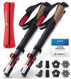 Atacama® Premium Trekking Sticks for Hiking with Foldable Design & Cork Handle-Carbon