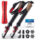 Atacama® Premium Trekking Sticks for Hiking with Foldable Design & Cork Handle-Carbon