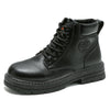 LYU Men's Martin Boots, High-top Work Shoes, British Style, Hiking Shoes, Black, Size 9.5
