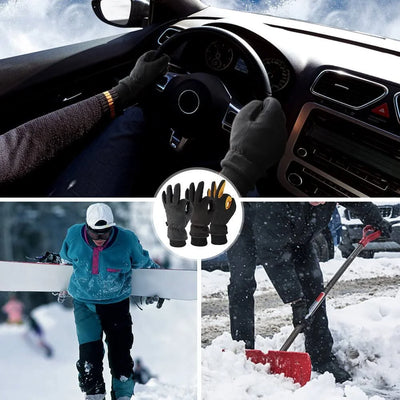 Winter Gloves -30°F Cold Proof Deerskin Suede Leather Insulated Water-Resistant Windproof Thermal Glove For Driving Hiking Snow Work In Cold Weather - Warm Gifts For Men And Women