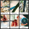 MDHAND Outdoor Mountaineering Poles, Mountaineering Poles Survival Kit, Aluminum Lightweight Folding Mountaineering Poles, Camping Hiking Survival Poles