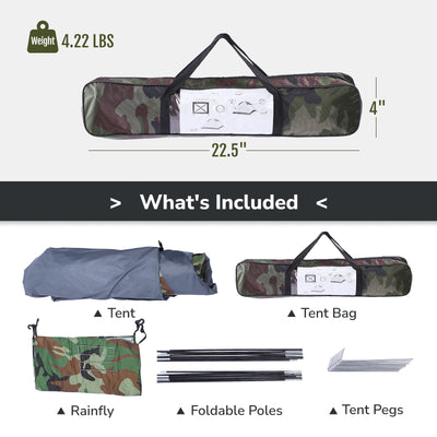 Zimtown 4 Person Outdoor Camping Waterproof Folding Tent Camouflage Hiking