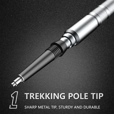 MDHAND Outdoor Mountaineering Poles, Mountaineering Poles Survival Kit, Aluminum Lightweight Folding Mountaineering Poles, Camping Hiking Survival Poles