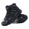 Durtebeua Men's Waterproof Hiking Boots Outdoor Mid Trekking Backpacking Mountaineering Shoes Black,10.5