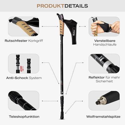 Powrx | Attrac Nordic Walking Sticks for Hiking Poles Aluminium Trekking Poles | 1