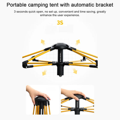 3-4 Person Camping Dome Tent, Quick Setup Windproof & Rainproof Ultraviolet Protecting Shelter with 2 Door & 2 Window for Camping Hiking Backpacking Beach