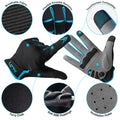 LERWAY Cycling Gloves Bike Gloves, Full Finger Padded MTB Cycling Mitts, Breathable Shock-Absorbing Touchscreen Bicycle Biking BMX Gloves, Blue, M
