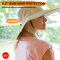 Solaris Women Outdoor Sun Hat,Polyester Summer Cool Hat , Boonie Hat for Fishing, Camping, Safari,Hiking,Tan