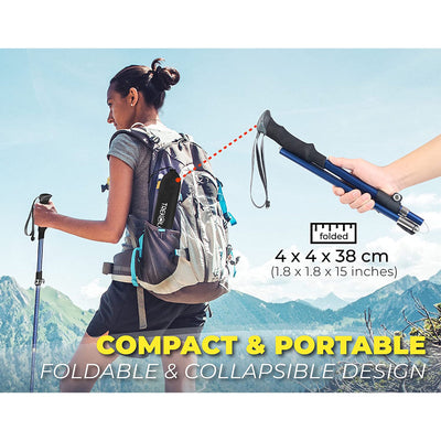 Trekology TREKZ SE 1pc Lightweight Collapsible Trekking Poles for Hiking