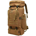 Boriyuan 80L Backpack, Large Capacity Waterproof Oxford Hiking Backpack, Outdoor Sport Shoulder for Camping Trekking (Khaki)