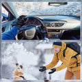 Winter Gloves for Men Windproof Men PU Leather Gloves, Warm Anti-slip Touchscreen Gloves Cold Weather Gloves for Hiking Cycling Skiing Running, Black & L